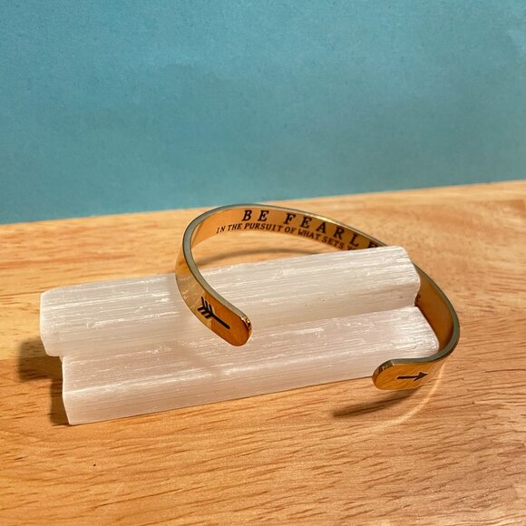 Copper-Toned Cuff Bracelet 7" Engraved Inspirational Quote | Motivational Gift - Picture 2 of 3